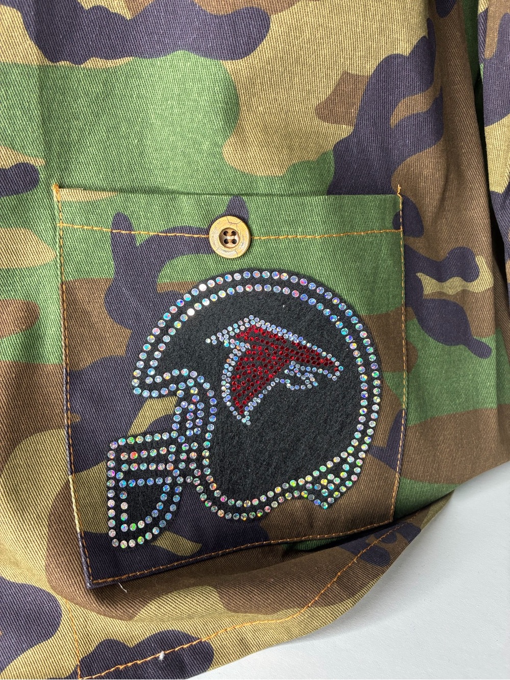 Atlanta Falcons Camo Embellished Jacket with Rhinestone Appliqués - Picture 7 of 7